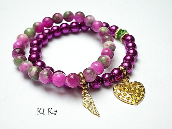 Amarantowe duo-bransoletki