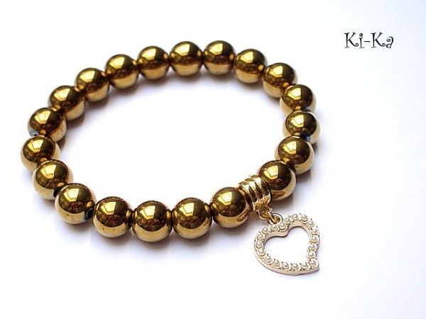 Gold heart - bransoletka