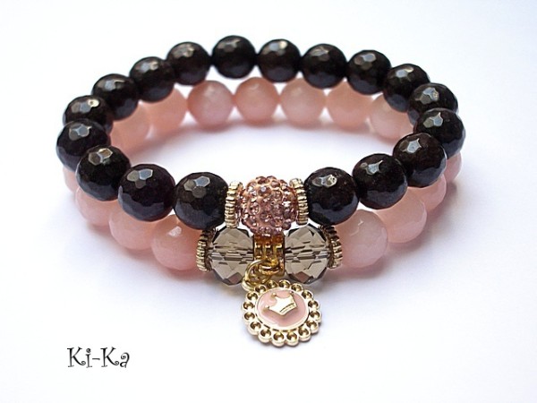 Brown and peach duo -bransoletki