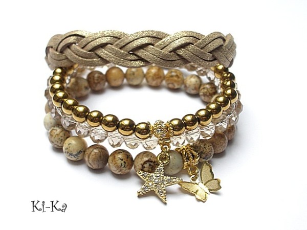 Beige and gold set