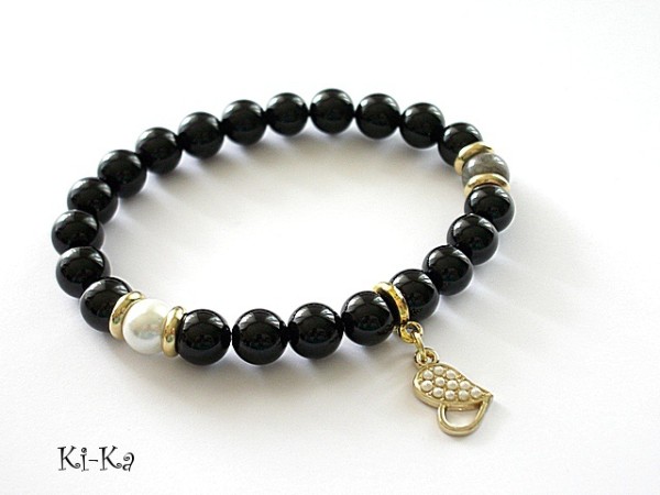 Black heart - bransoletka