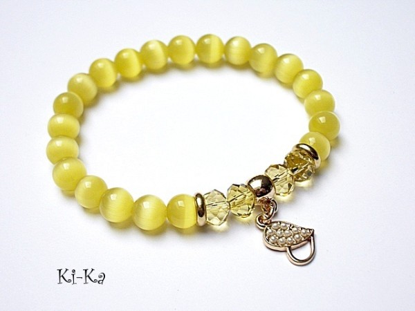 Pearl heart - yellow