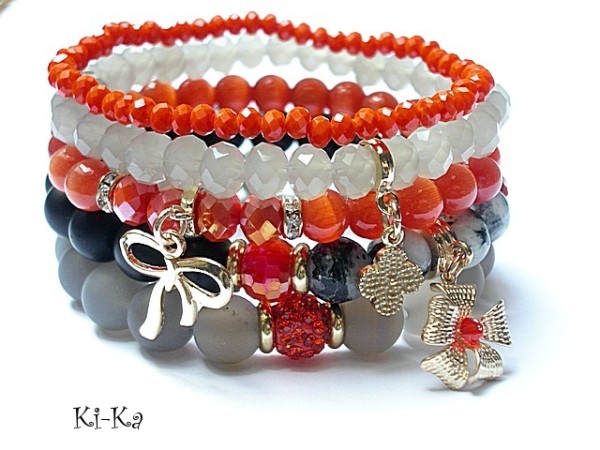 Orange, grey and black set