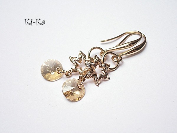 Gold Orchid - kolczyki