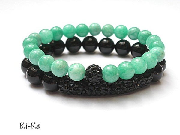 Amazonite and onyx - duo