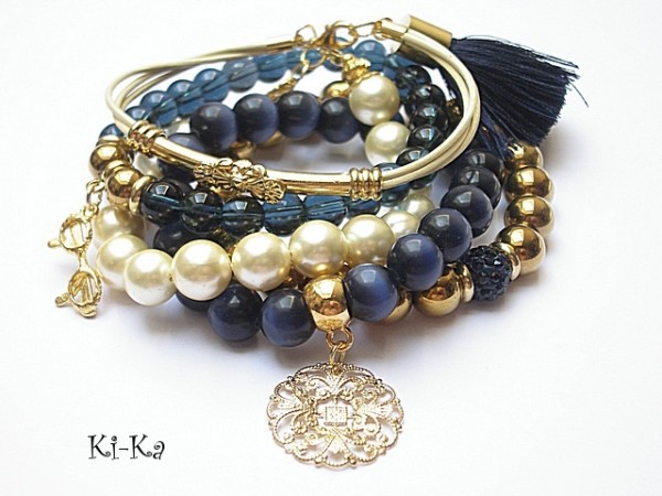 Dark blue and gold - set