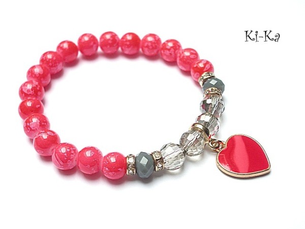 Strawberry heart - bransoletka