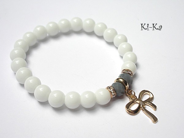 White bow /07-2014/ - bransoletka