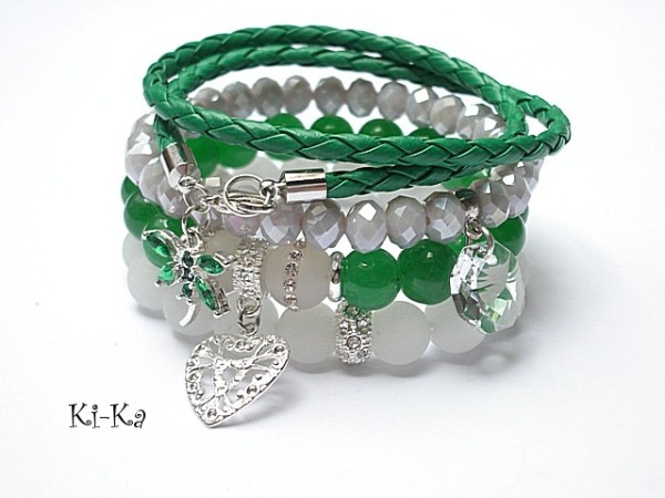 White and emerald /07-2014/- set