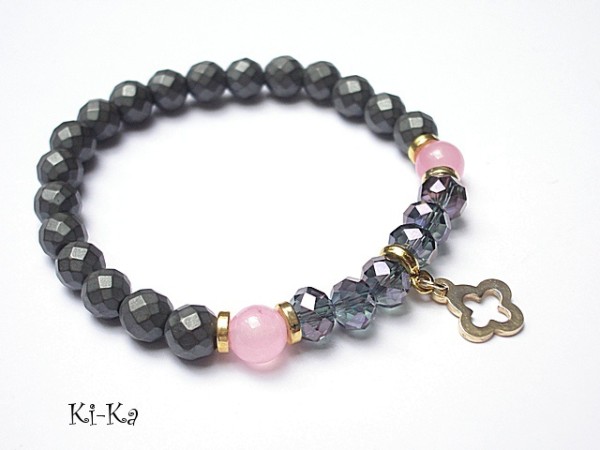 Kolekcja Rich - Graphite and violet rosette