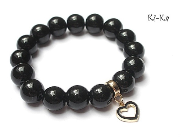 Black heart - bransoletka