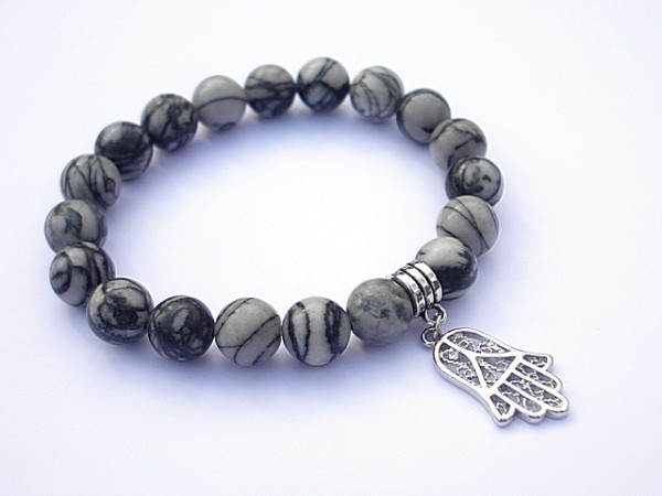 Silver hamsa - bransoletka