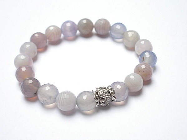 Pastelowe agaty - bransoletka