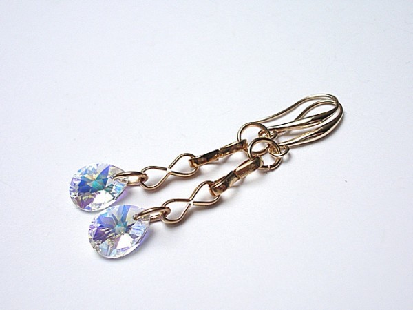 Teardrop Swarovski Crystal AB - kolczyki