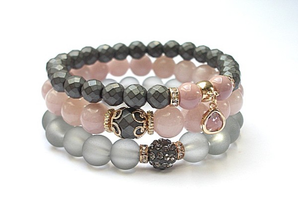 Grey and antique pink  /09-2014/-  set