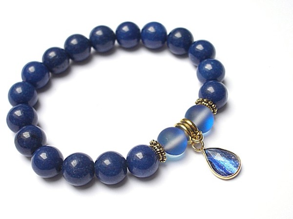 Navy blue and gold /10-2014/ - bransoletka