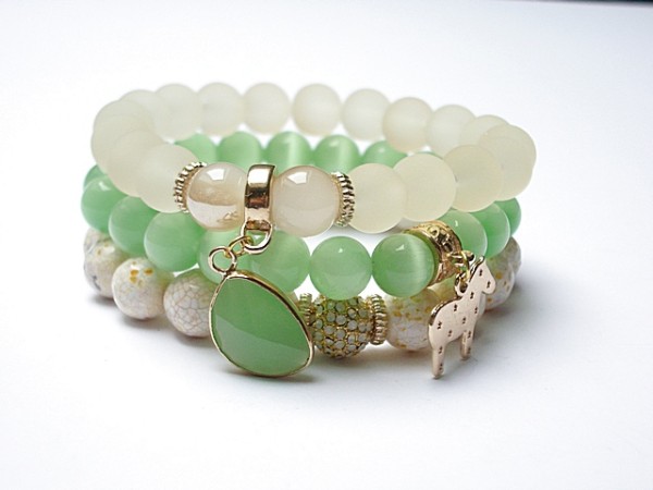 IVORY AND LIGHT GREEN /11-2014/ - SET