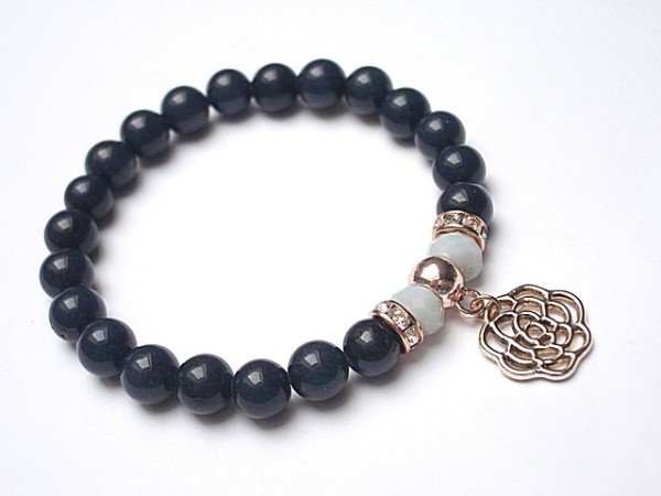 Navy blue flower /07.04.15/ - bransoletka