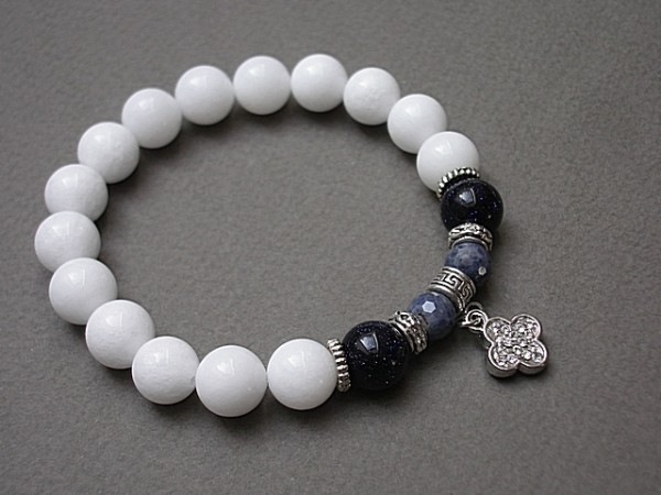 White and dark blue /16.05.15/ bransoletka