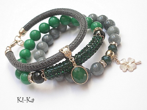 Emerald and grey /12.07.15/ set