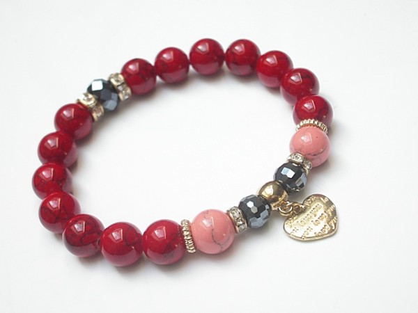 Red heart /10.08.15/ - bransoletka