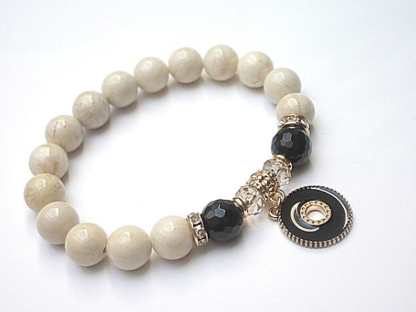 Ecru and black /21.08.15/ - bransoletka
