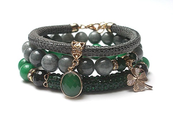 Emerald and grey /12.07.15/ set