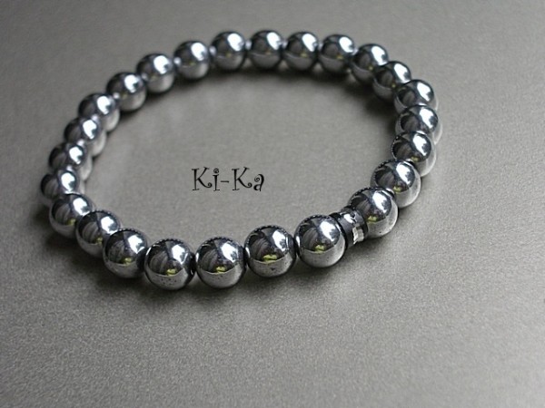 SIMPLE HEMATYT SILVER - BRANSOLETKA