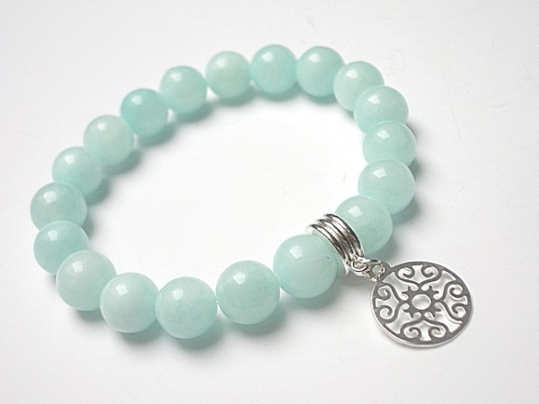 Light blue  rosette  /17-11-2015/ - bransoletka