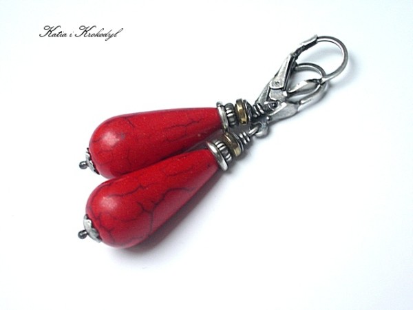 Kropelki red  - kolczyki