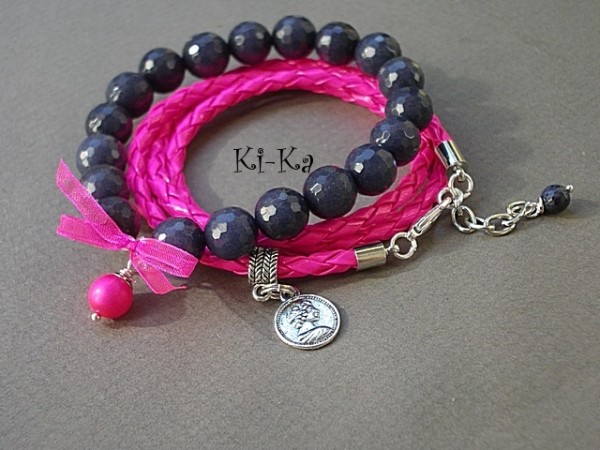 SAPPHIRE & NEON PINK - BRANSOLETKA