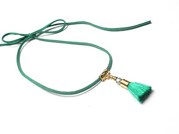 Choker - emerald /boho/ - naszyjnik