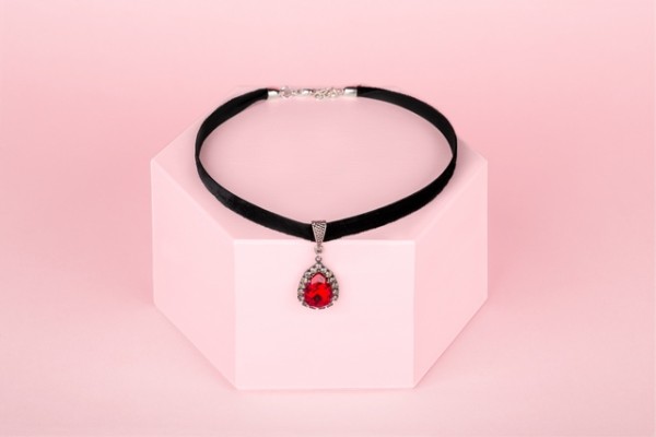 Choker - black/red - naszyjnik