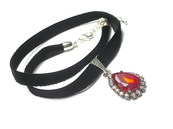 CHOKER - black/red - naszyjnik
