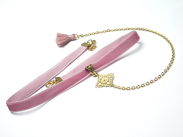 Choker - pink /smycz/ - naszyjnik