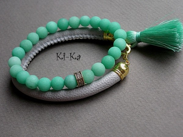 MINT AND GREY - BRANSOLETKI