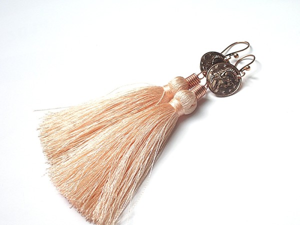 Boho - nude /rose gold/ - kolczyki
