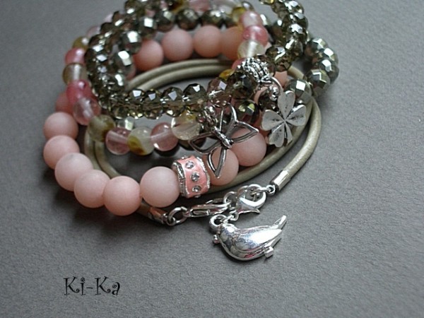 STALOWY PTASZEK - BRANSOLETKA