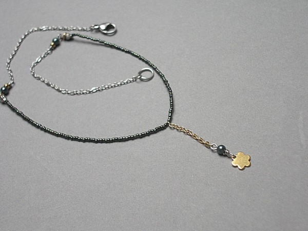 Alloys Collection - Line /flower green/ choker - naszyjnik