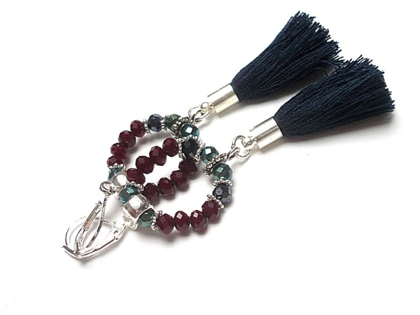 Wianki boho /burgund - navy/ 14.11.17 - kolczyki