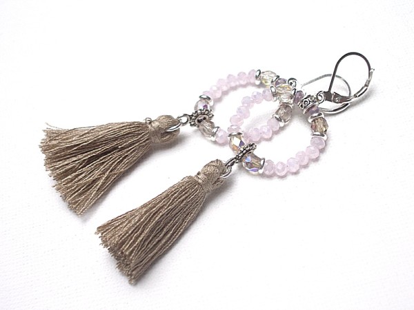 Wianki boho /pastele - l. rose/ - kolczyki