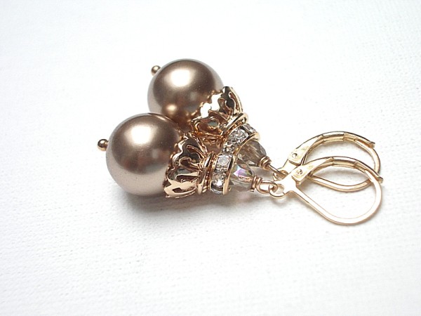 Cappuccino pearl - kolczyki