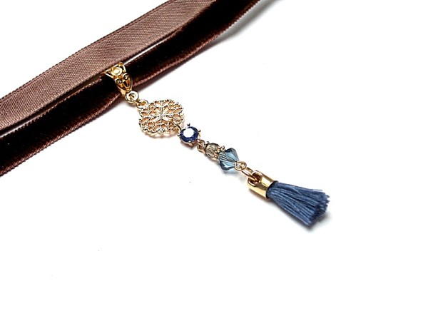Choker /trok/ chocolate/  denim - naszyjnik