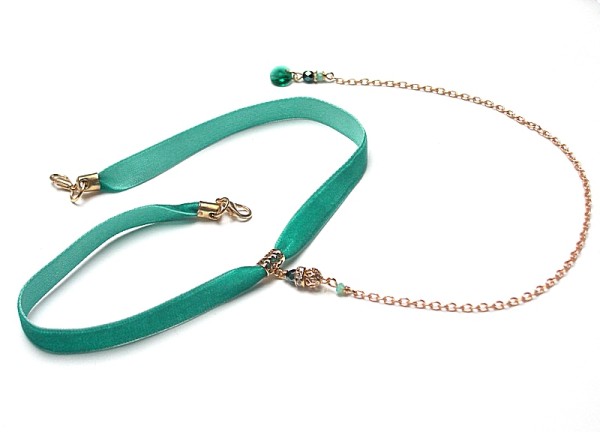Choker - /smycz/ sea green - naszyjnik