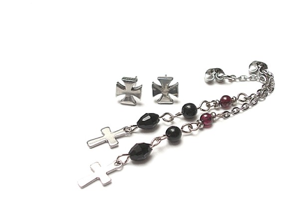 Alloys Collection /crucifix double/ vol. 2 - kolczyki