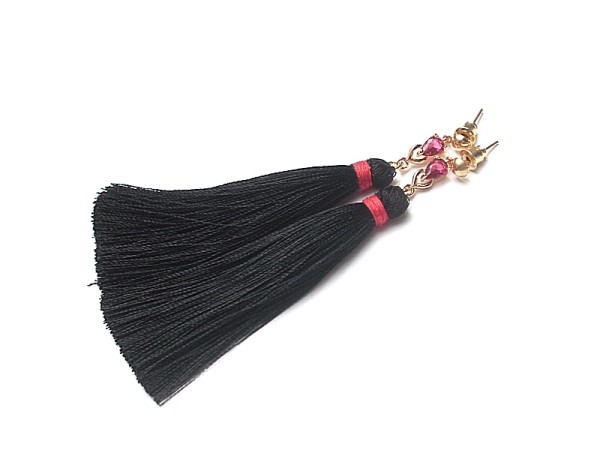 BOHO - black and ruby /23.03.18/ - kolczyki