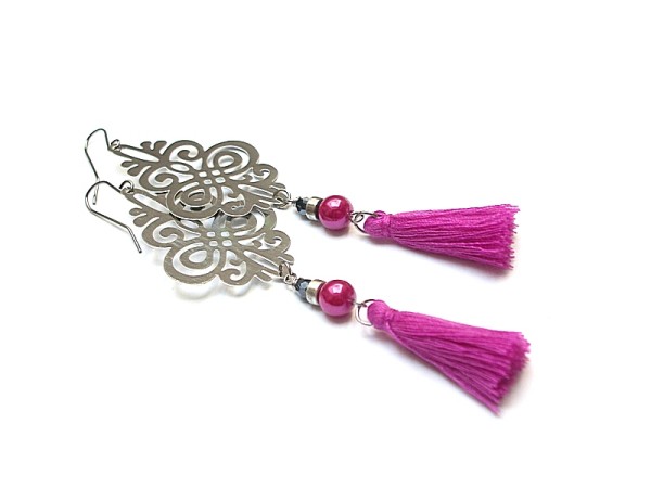 Alloys Collection /filigrany/ fuksja - kolczyki