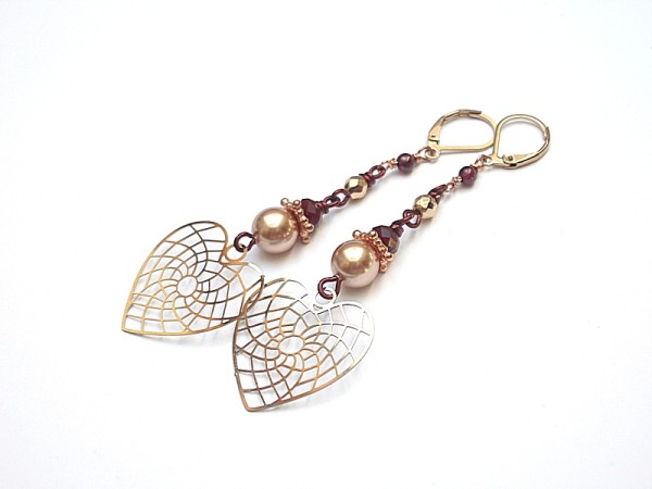 Alloys Collection /heart rose gold/ - kolczyki