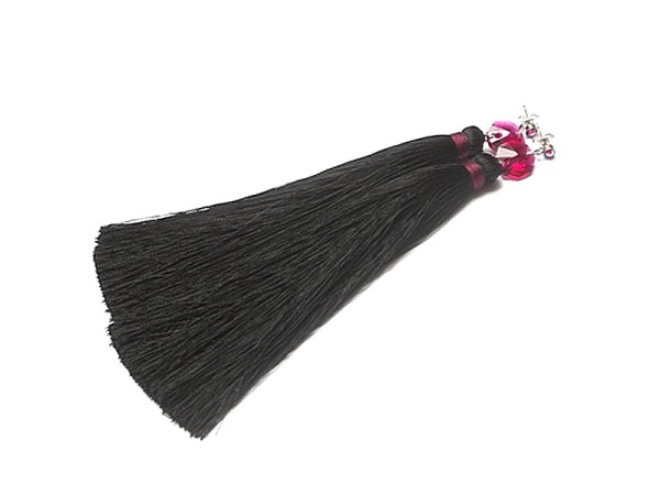 Alloys Collection - Maxi Boho /black and ruby/ - kolczyki