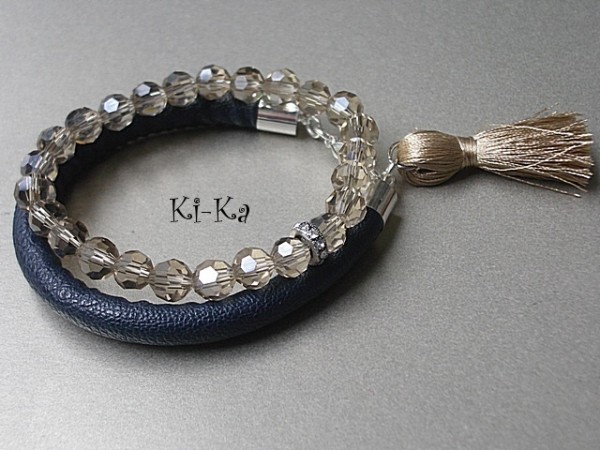 DARK BLUE AND BEIGE 1 - BRANSOLETKI